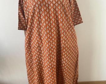 Sunset desert cotton kaftan,caftan, resort wear,loungewear,gifts for her,boho dress,a line dress,block print dress