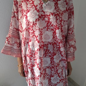 Tunique en coton, tunique, tenue de villégiature, robe d'été, cadeaux pour elle, robe bohème image 3