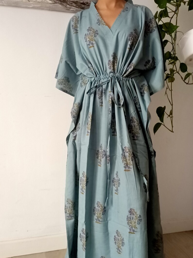 sleepwear,maxi dress,boho dress,one size kaftan,, Handmade kaftan,block print kaftan,resort wear,Cotton Caftan loungewear