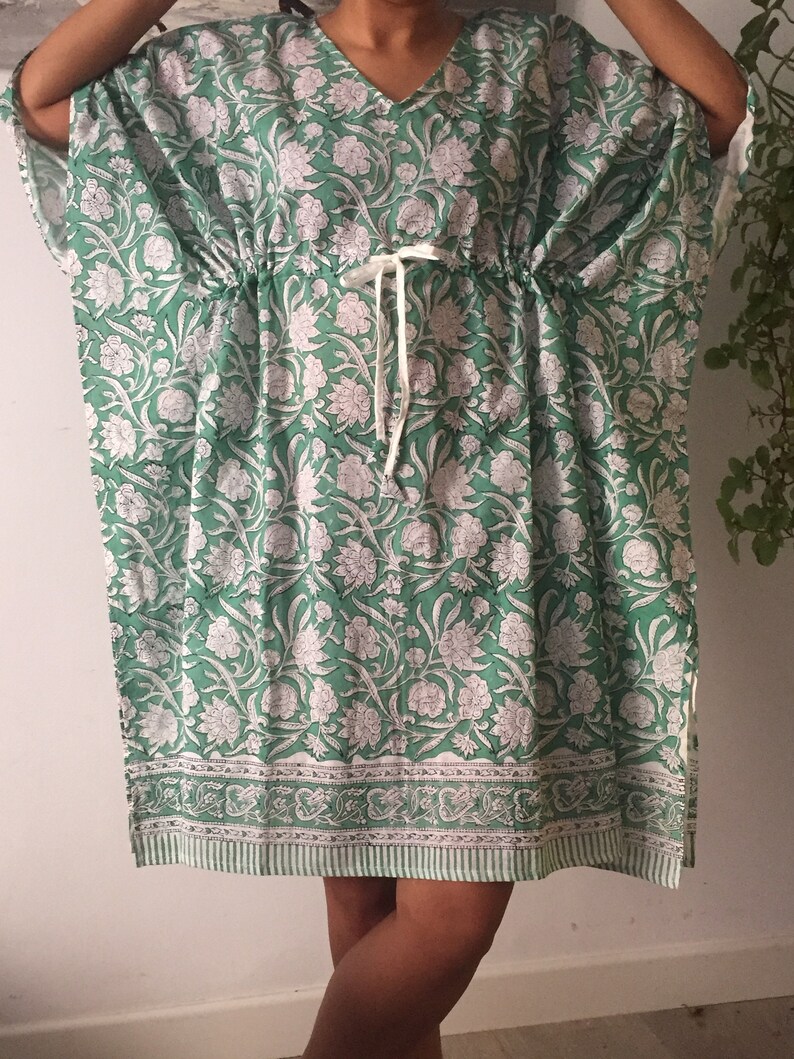 Plus size kaftan Block print kaftan,Cotton kaftan,Gift for her,Resort wear,Loungewear,plus size dress,One size dress,Swim cover up,Beachwear