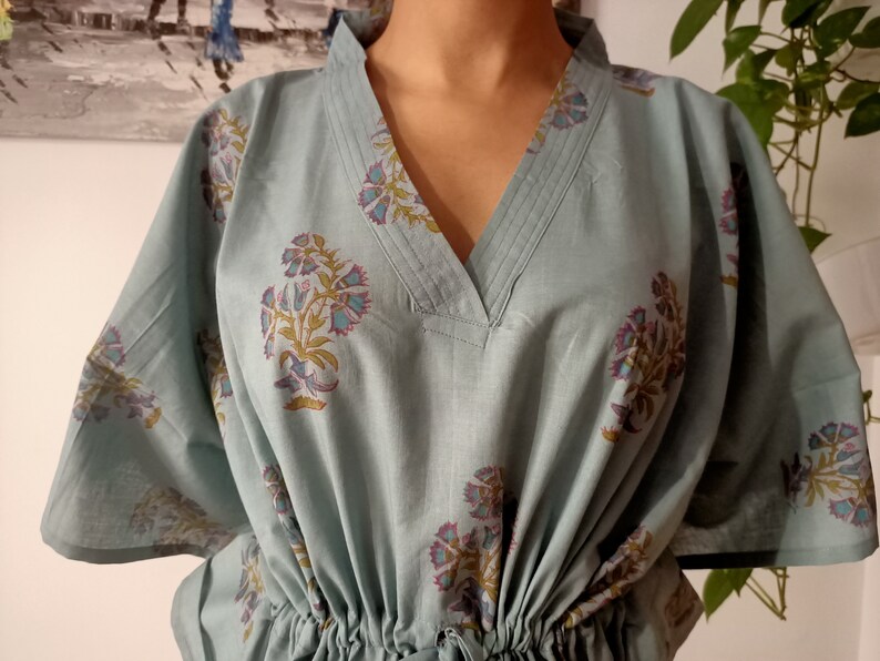 sleepwear,maxi dress,boho dress,one size kaftan,, Handmade kaftan,block print kaftan,resort wear,Cotton Caftan loungewear