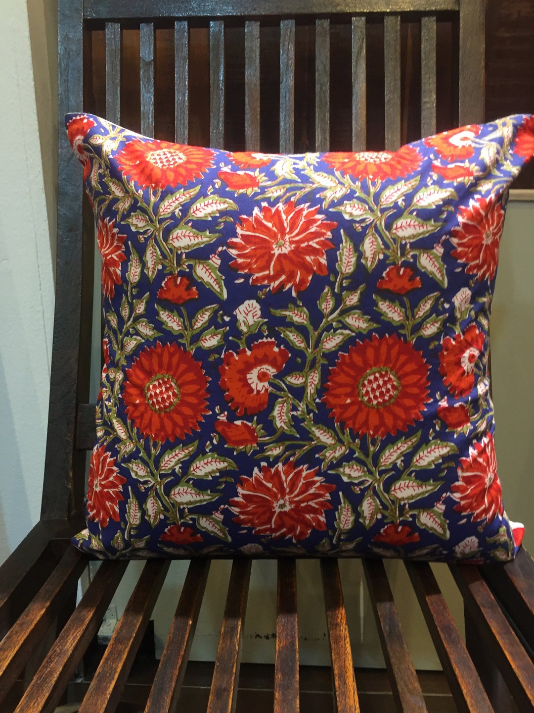 Blue Floral Cushion Cover,cushion Over,handmade Cushion,gifts for Her