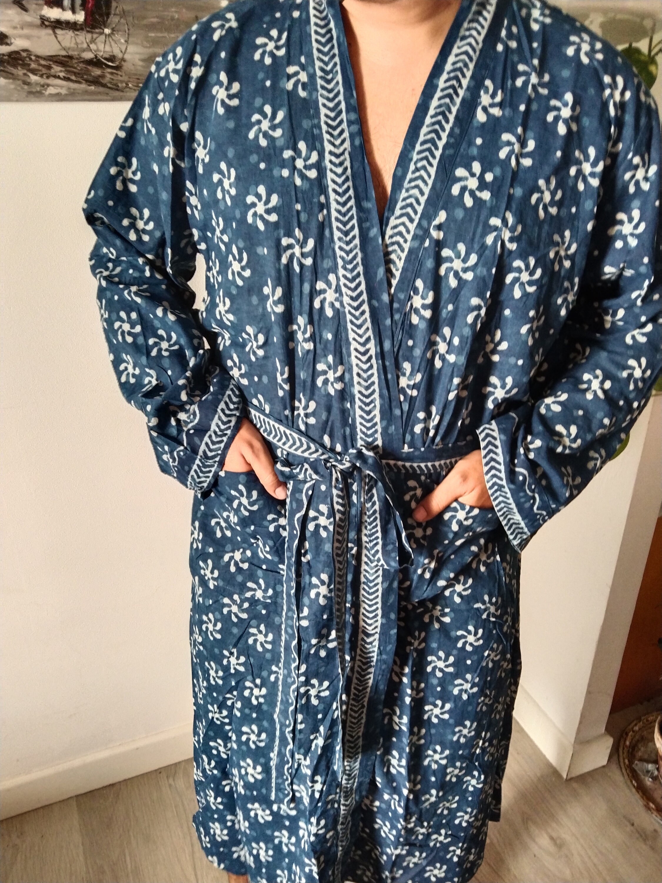 Indigo Robe Men's Robes,indigo Robes,gifts for Him, Loungewear,resort Wear,unisex ...