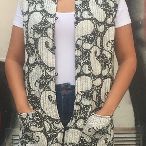 Autumn Sleeveless cotton quilted jacket,Cotton jacket,Handmade jacket,Gifts for her,boho jacket,Indian block print jacket
