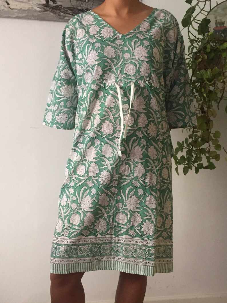 Plus size kaftan Block print kaftan,Cotton kaftan,Gift for her,Resort wear,Loungewear,plus size dress,One size dress,Swim cover up,Beachwear