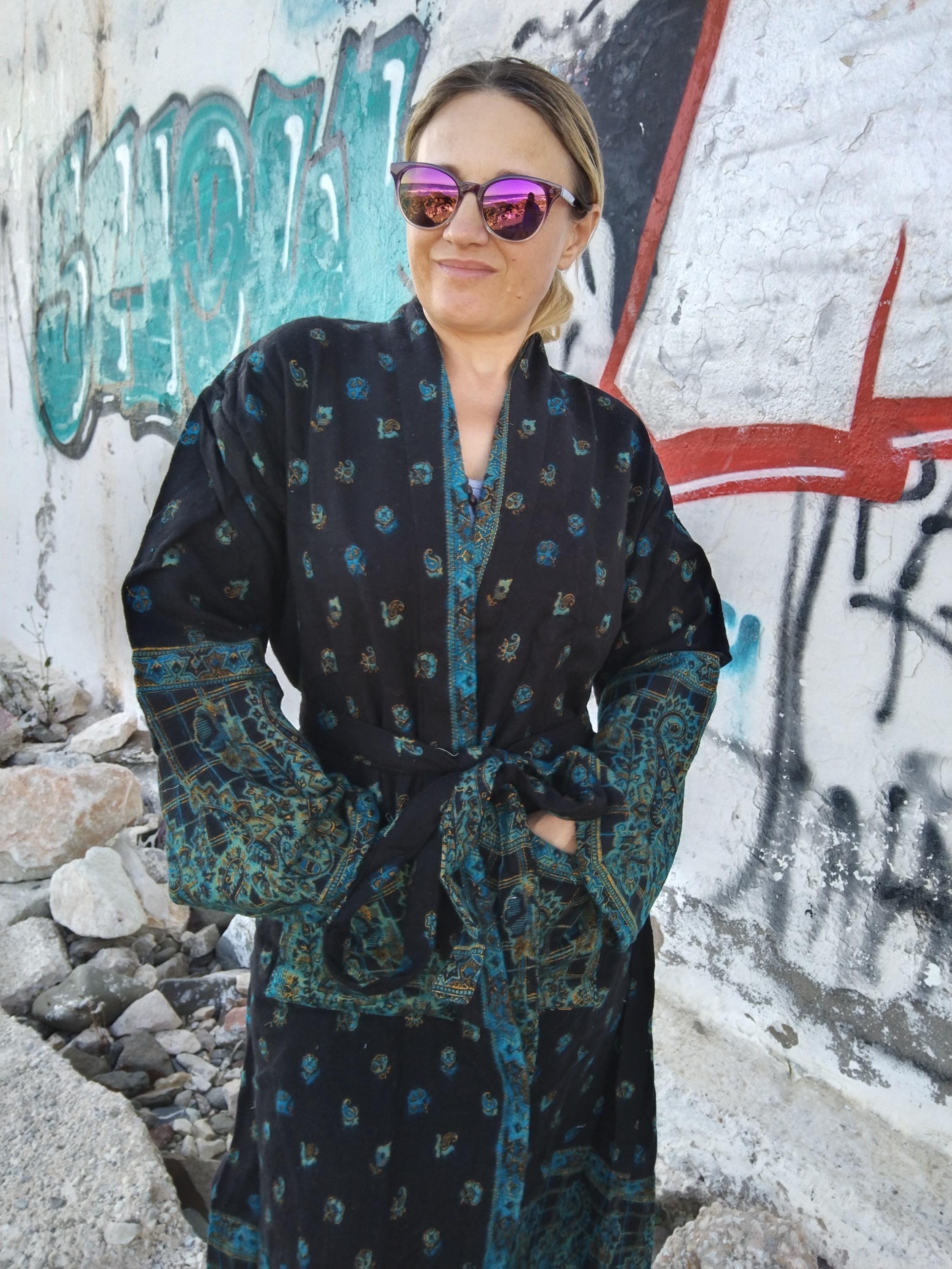 Kingly Wool Robe Yak Wool Robe,gifts for Her,wool Robe,wool Kimono,wool Loungewear ...