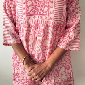 Tunique en coton, tenue de villégiature, tenue de plage, tenue de bain, tunique imprimée, cadeaux pour elle, robe d'été, tunique bohème, tunique en coton, image 5