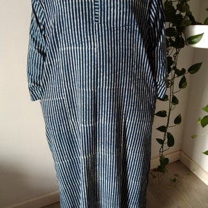 Men&#39;s indigo kaftan,organic kaftan,resort wear,lounge wear,gifts for him,men&#39;s Abaya,dressing robe,Father&#39;s day gift,Christmas gift,bohorobe