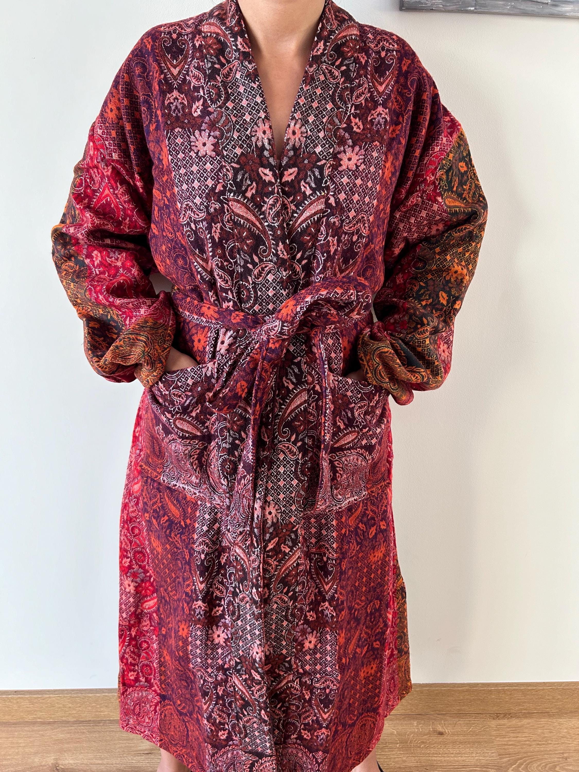Pretty Wool Robe Yak Wool Robe,wool Kimono,wool Robe,wool Dressing Gown,gifts for Her ...