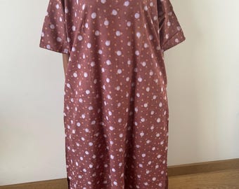 Polka  check cotton kaftan,caftan, resort wear,loungewear,gifts for her,boho dress,a line dress,block print dress