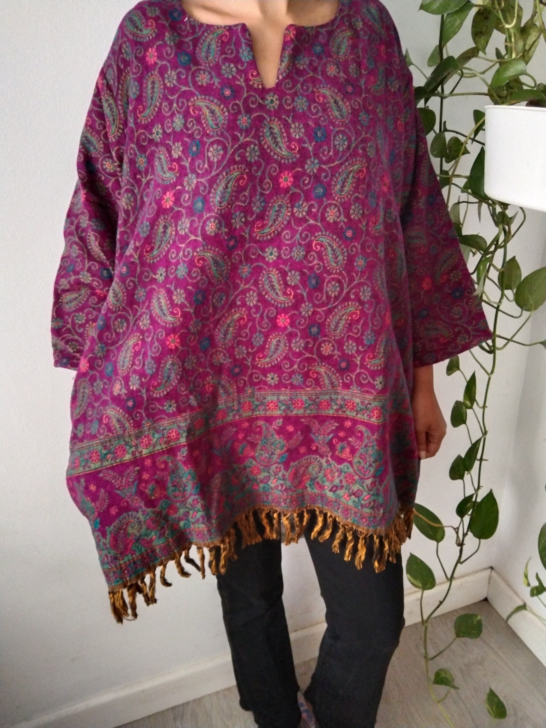 Wolle Kurti,Wolle Tunika,Geschenke für sie, Weihnachtsgeschenk,Mama Postpartum Geschenk,Winter Tunika,Resort Wear, Loungewear,