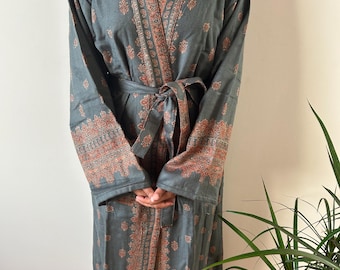 Peignoir unisexe, vêtements d'intérieur, vêtements de vacances, cadeaux pour elle, cadeaux pour lui, peignoir bohème, kimono en laine, vêtement d'hiver