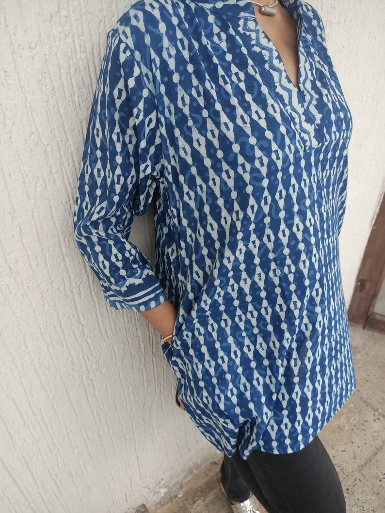 Baumwolle Tunika,Bio Tunika,Geschenke für sie,Kurti,Baumwolltop,Strand vertuschen,Resort tragen,Geschenke für sie Bild 8