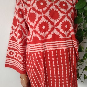 Baumwolle Tunika,Hochdruck Tunika,Geschenk für sie,Resort Wear, Loungewear,Beachwear,Badebekleidung,Boho Tunika,Muttertagsgeschenk,Mama postpartum Geschenk Bild 6