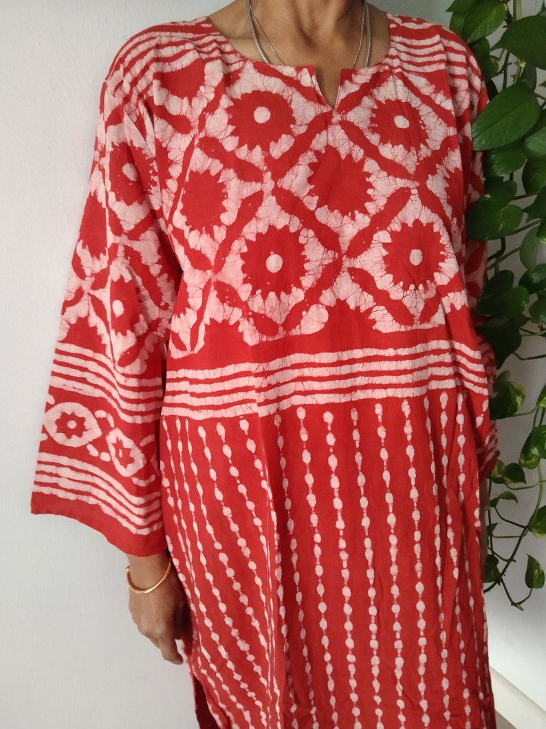 Baumwolle Tunika,Hochdruck Tunika,Geschenk für sie,Resort Wear, Loungewear,Beachwear,Badebekleidung,Boho Tunika,Muttertagsgeschenk,Mama postpartum Geschenk Bild 6