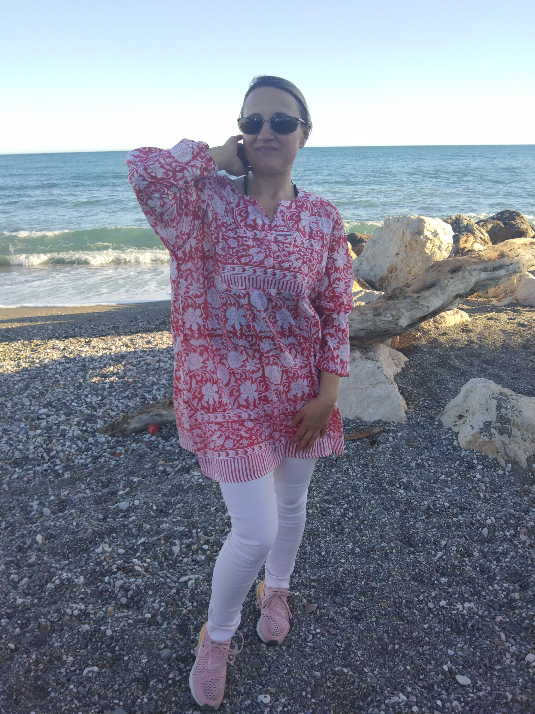 Green leaf coverup, resort wear, tunic main image 1
