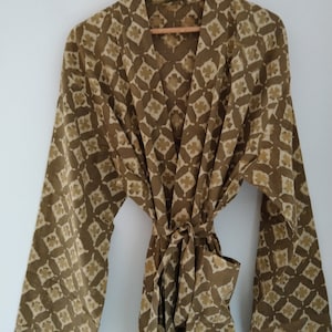 Unisex robes,Khakhi robe,cotton robe,boho robe, loungewear, sleepwear,resort wear,