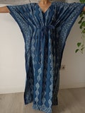 Indigo kaftan,caftan,organic kaftan,beach wear,resort wear,loungewear,sleepwear,cotton dress,boho dress product logo