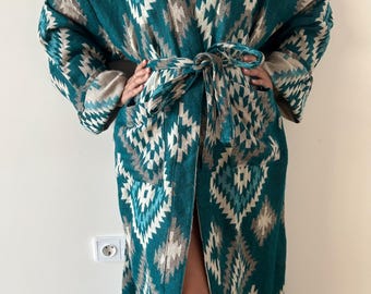 Unisex Yak wool robe, loungewear, resort wear,boho robe,winter robe,wool kimono,gifts for her,gifts for him,