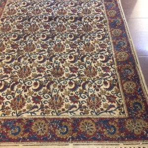 Dywan ręcznie robiony, dywan bawełniany, dywan z nadrukiem w bloki, rozmiar 3 x 5 stóp, dywan 90 cm x 150 cm, wystrój domu, prezenty dla niej, prezent na parapetówkę, dywan bawełniany