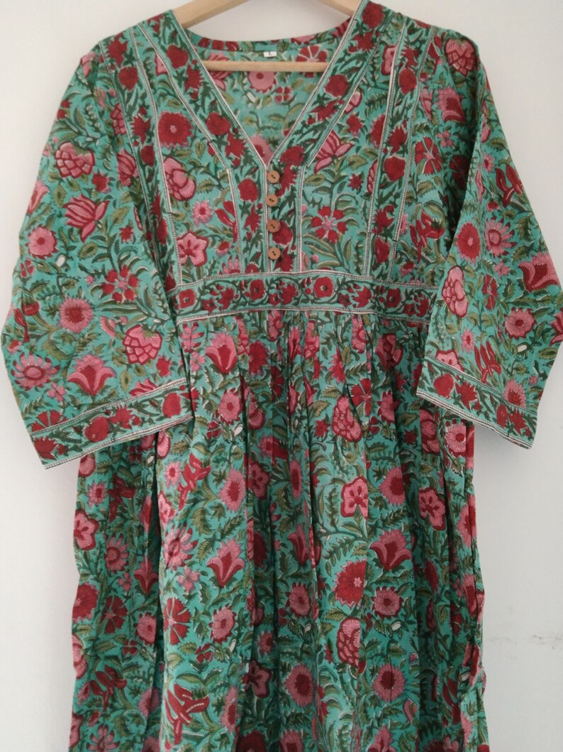 Tunique en coton, robe d'été, robe imprimée, robe de maternité, tunique de maternité, cadeaux pour elle, tenues de villégiature, cadeau post-partum pour maman, robe bohème, coton image 10