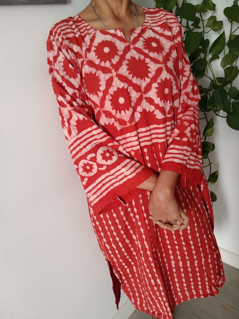 Baumwolle Tunika,Hochdruck Tunika,Geschenk für sie,Resort Wear, Loungewear,Beachwear,Badebekleidung,Boho Tunika,Muttertagsgeschenk,Mama postpartum Geschenk Orange