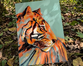 Tiger Art Print: Colorful Wildlife Portrait