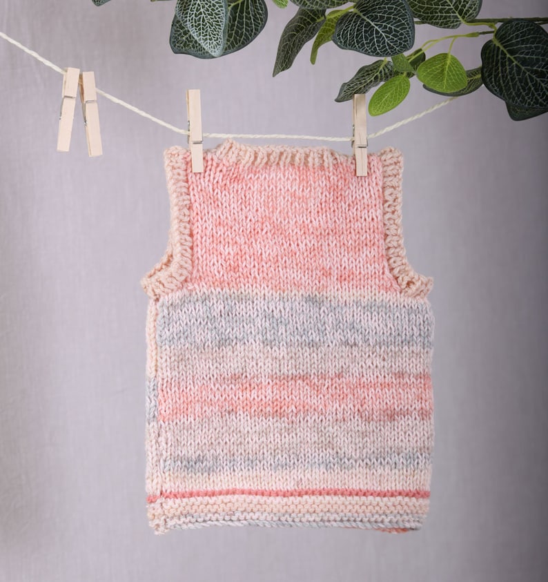 Hand Knit Baby Pullover Jumper or Jersey in Soft Pink