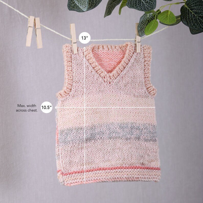 Hand Knit Baby Pullover Jumper or Jersey in Soft Pink