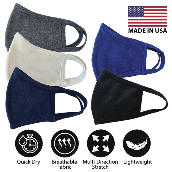 Face Cover Mask 100 Soft Cotton Unisex Washable Reusable 5 Etsy