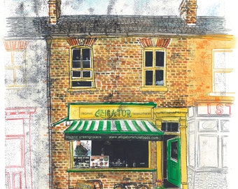 Alligator Whoelfoods, Fishergate, York. Gesigneerde gicleeprint in beperkte oplage