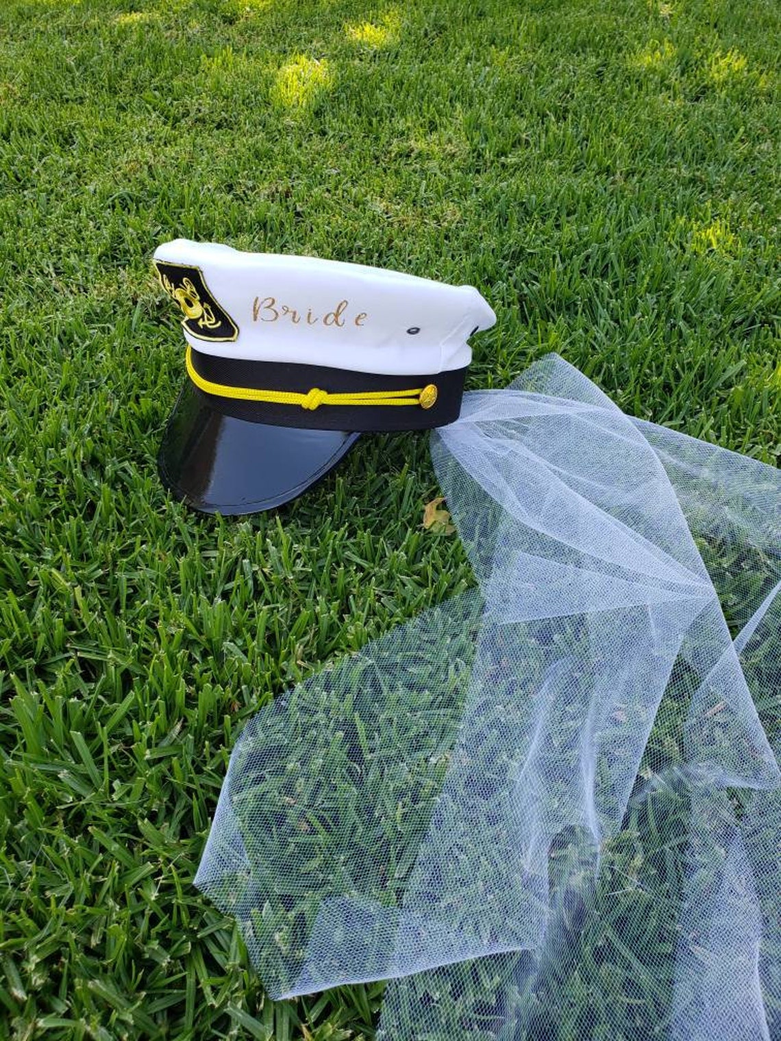 Captain Bride hat/ Bride veil hat/ bride sailor hat/ Bride Etsy