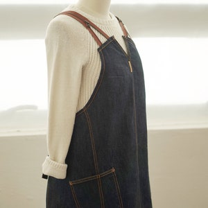 JEANON ZIPPER APRON (Delantal de mezclilla reciclado - Delantal de jardinería - Delantal de trabajo- delantal de camping)