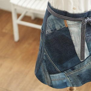 JEANON Patchwork waist apron ( handmade upcycled denim apron  - Work apron- kitchen apron - gardening apron)