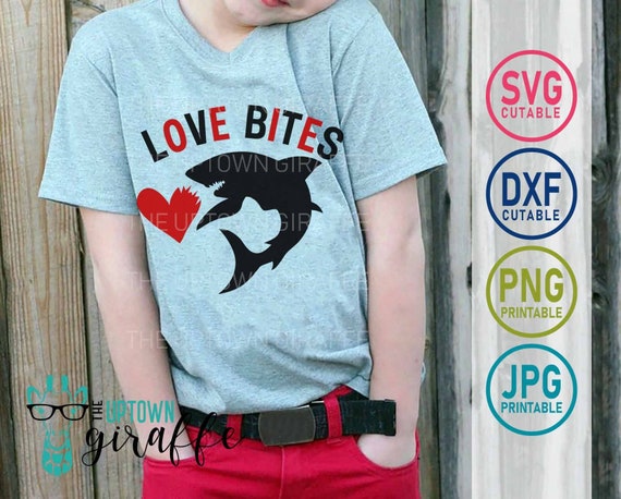 Love Bites Valentine Svgvalentines Day Shark Digital Etsy