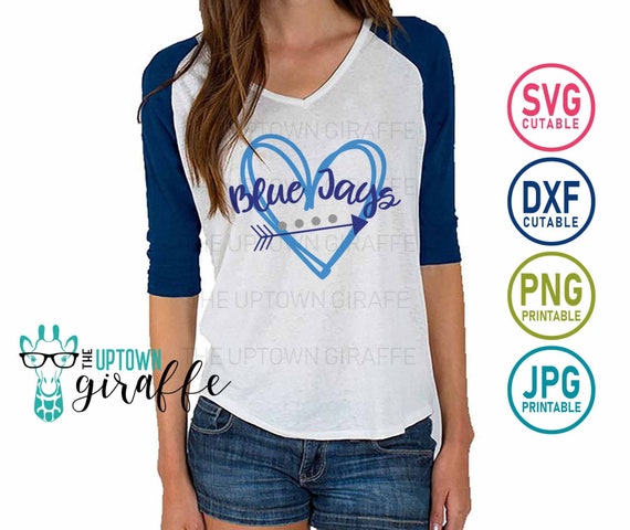 Blue Jay Svg Blue Jays Heart Design Mascot Svg Vinyl Cut Etsy