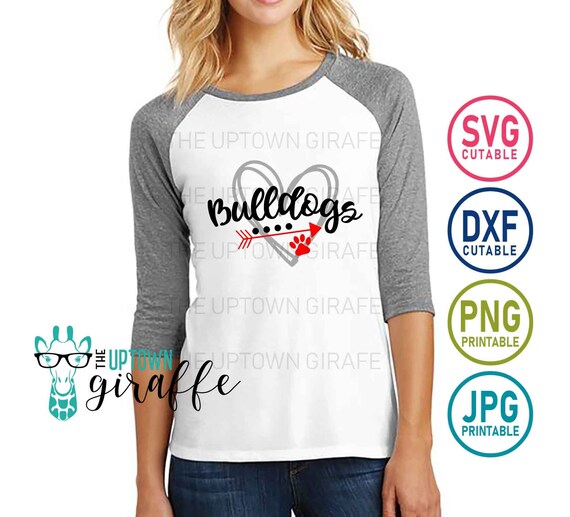 Bulldogs Svg Mascot Svg Bulldog Svg Bulldog Heart Love My Etsy