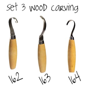 Morakniv Wood Carving Mora Set 3 Hook Knives - N.162 / N.163 / N.164