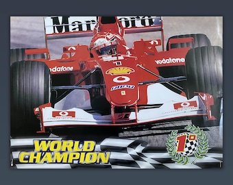 Offizielles Vintage-Poster Michael Schumacher – Ferrari Formel 1 – Weltmeister 68 x 99 CM