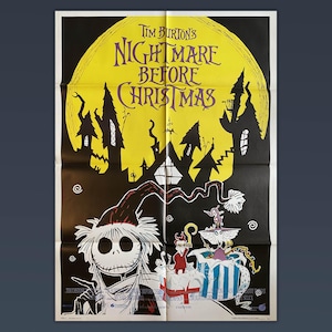 Original Movie Poster Nightmare Before Christmans - 1993 - Tim Burton - Size 100x140 CM