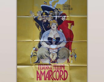 Vintage-Filmplakat Amarcord – Federico Fellini – 120 x 160 cm