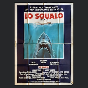 Original Movie Poster Jaws - 1975 - Steven Spielberg - Size 140x200 CM