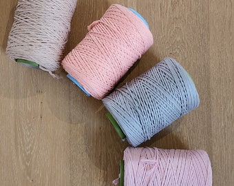 1 KG Hilo de algodón de 1 capa de colores, 3 mm, macramé, suave, tejido.