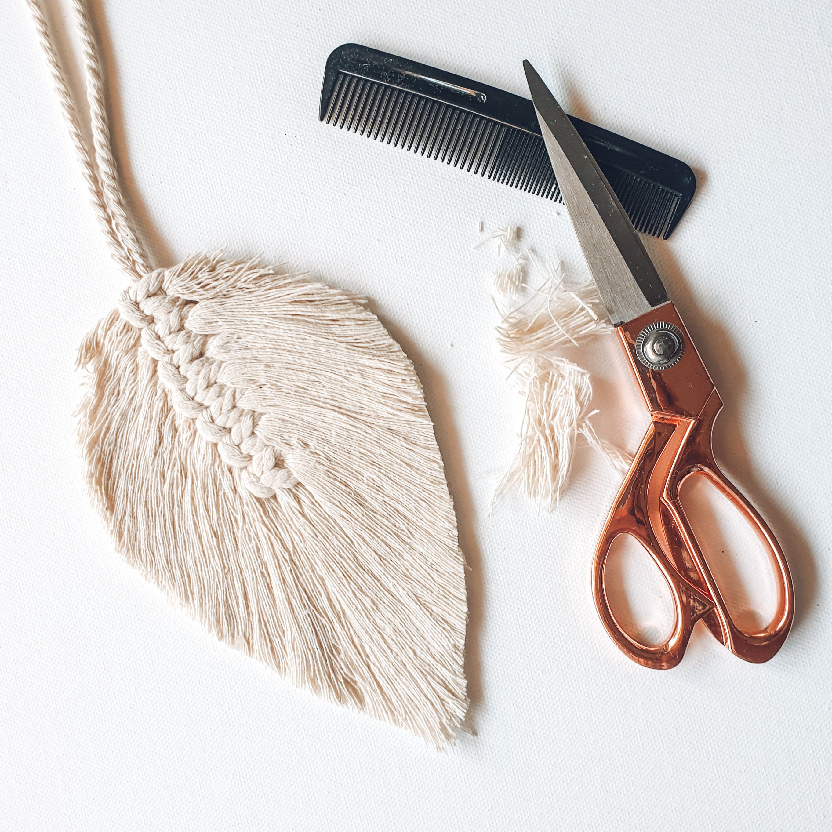 Macrame 3 Feather DIY KIT Wall Hanging Kitbeginner Feather Etsy