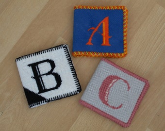 Needlepoint Tapestry Needle Case Kit Personalised Initial letter