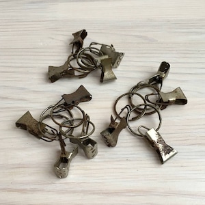12 Vintage Metal Clips for Curtains | Old Simple Clips Silver Color | Rustic Home Decor | Retro Clips | Household Item