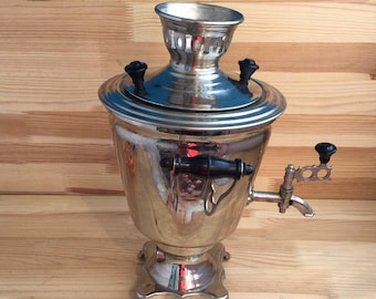 Vintage electric metal samovar in working condition Traditional Russian tea ceremony kettle Home decor Rustic style Ukraine shop