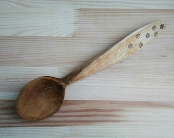 Old big wooden spoon Vintage hand carved spoon Rustic primitive spoon Antique kitchen tool Kitchen farmhouse decor Rural style Ukraine shop