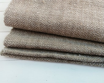 Homespun Linen Fabric: Vintage Hand Loomed Organic Cloth