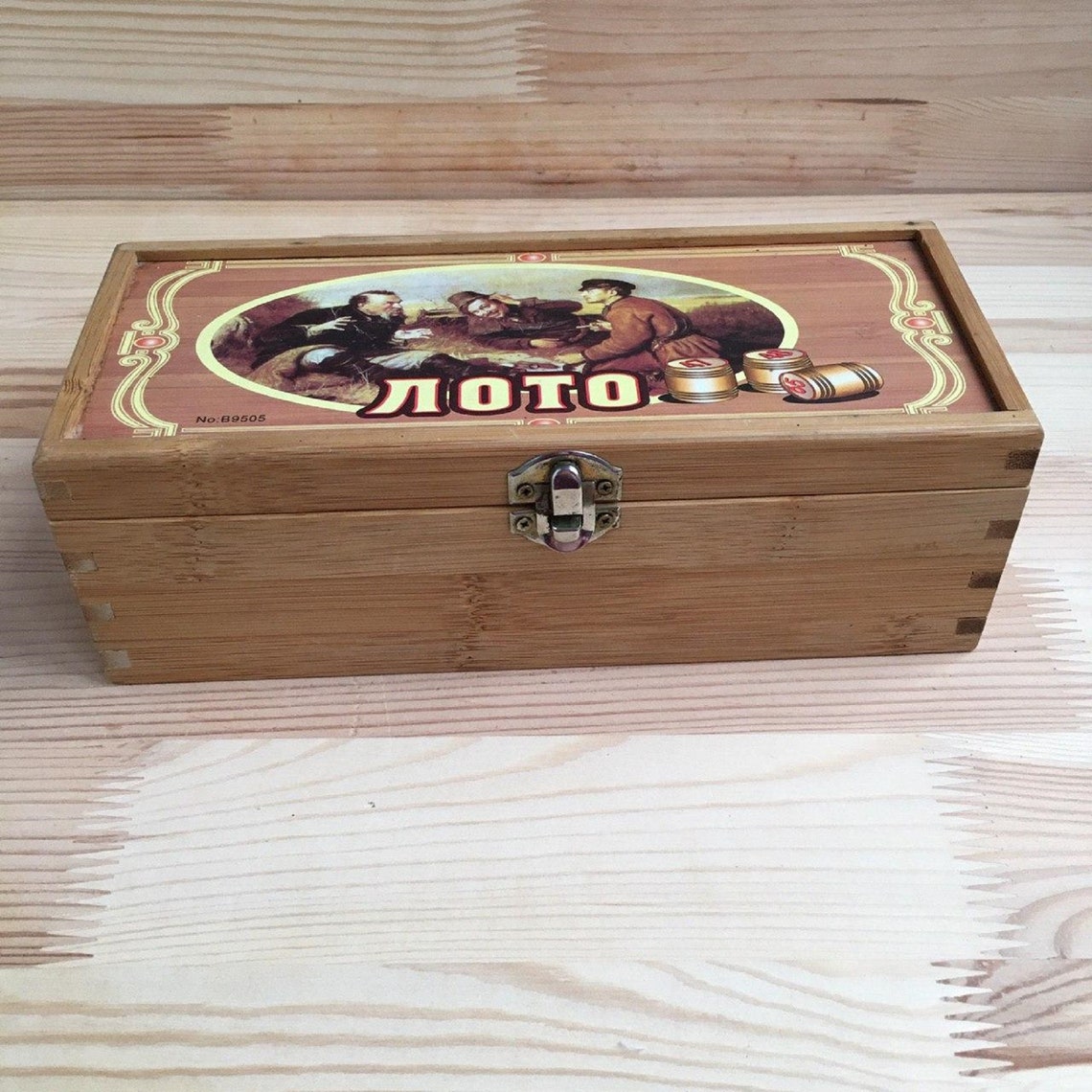 Vintage Lotto Game in a Unique Wooden Box Board Game Bingo Etsy UK